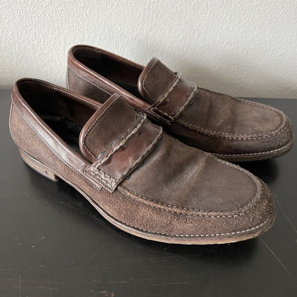 John Varvatos Thompson Venetian loafers in brown suede Size 11.5